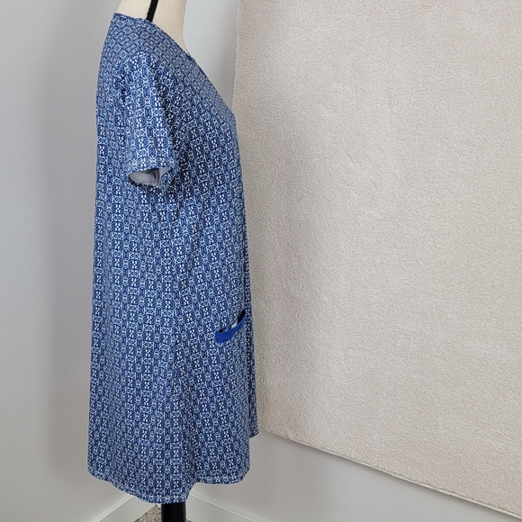 Cabana Life Blue Palms UPF 50+ Shift Travel Swim Cover Up Dress Sz M - Picture 5 of 11